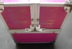 NEW Caboodles Train Case Holographic Pink 4 Tray Adored Makeup Storage, locking with keys Nice cute little box for make...