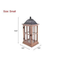 The large rustic wood lantern is perfect to burn your favorite candles. Lantern ring makes it easy to carry lantern...