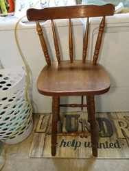 Vintage solid wood bar stool.  27