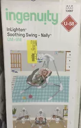 Ingenuity InLighten 5-Speed Baby Swing, Swivel Infant Seat, Nature Sounds.