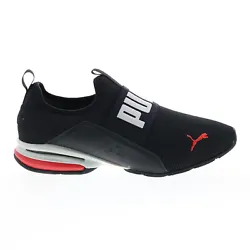 Model:Axelion Slip On. Puma is the leading maker of sport and lifestyle shoes. Color:Puma Black High Risk Red Gray...