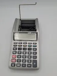 For Parts -Casio HR-8TM Desktop Printing Calculator 12 Digits Does Work see desc.  Works with batteries just missing...