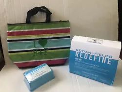 NEW Rodan + Fields Redefine AMP MD System Roller Intensive Night Renewing Serum. R+F Eye Cloths and bag all included NEW