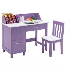 Color: Purple  Material: Painted P2 MDF  Overall Dimensions of Desk: 35.5