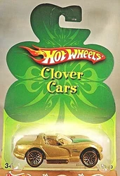 2007 Hot Wheels Clover Cars Series. DODGE VIPER RT/10 Gold. w/ Gold Lace Spoke Wheels. Card may NOT be in mint...