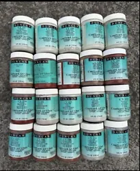 For sale large lot of 20 discontinued and hard to find Duncan CY glaze jars, (4 oz) low fire semi opaque.