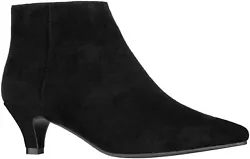 LONDON CHIC: This sleek and feminine boot features a smooth faux leather and suede upper, low-height heels, and sturdy...