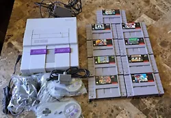 Snes Super Nintendo w/games RF connection ONLY! all working. Authentic free ship. This is the exact console and games...