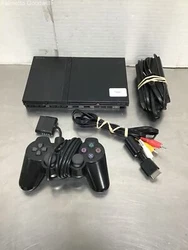Sony PlayStation 2 Slim. This item is pre-owned and may contain unseen flaws and imperfections in addition to the...
