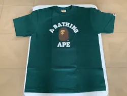 BAPE COLLEGE TEE. AUTHENTIC VERY RARE. COLOR GREEN. 100% Authentic Real. 100% AUTHENTIC REAL! CONDITION NEW.