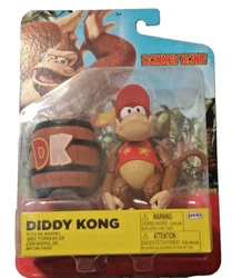 World of Nintendo Diddy Kong with DK Barrel 4in. Donkey Kongs little buddy. Hes famous for his quickness and his long...