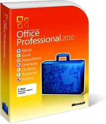Includes: - Microsoft Word 2010 - Microsoft Excel 2010 - Microsoft Outlook 2010 - Microsoft PowerPoint 2010 - Microsoft...