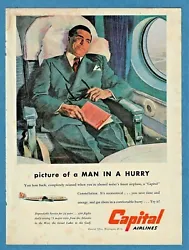Original magazine ad from 1951, for Capital Airlines.