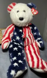 Ty Beanie Buddy Spangle Patriotic American Flag Teddy Bear Plush Stuffed Toy. This is in beautiful, like new condition!