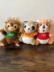 Vintage Shirt Tales Stuffed Plush Animals Rick Tyg Bogey Tiger Racoon Monkey. Condition is Used. Shipped with USPS...