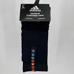 Color: Black/Big Mood Emoji. Adidas Maximum Cushioned Crew Socks.