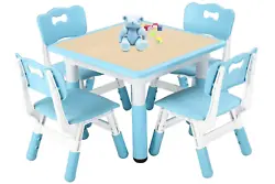 Table: 18.9-23.6in (48-60cm). Chairs: 10.2in (26cm), 11in (28cm), 11.8in (30cm). 【Certified Safe & Stable】CPC & CE...