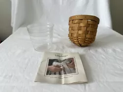 Longaberger Extra Small Gatehouse Basket Leather Handle USA with Protector.