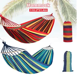 The hammock bed size: 72.8 in(L) x 31.4 in(W),total size:110in(L) x 31.4 in(W). 💘【Quickly build a hammock】The...
