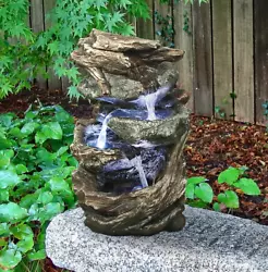 Youll be hard-pressed to find a more naturalistic garden fountain than this amazingly detailed work of functional...