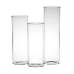 Elevate the elegance of any space with this lovely vase set featuring three cylinder vases in small, medium and large....