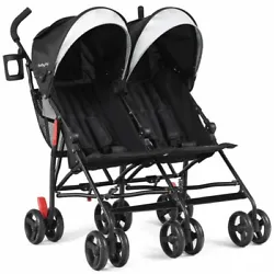 You can fold this double stroller in seconds. This stroller with the functionality of quick and easy umbrella fold is a...