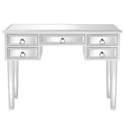 It is a unique piece that fits in with most any decor. This attractive entryway console table has a mirrored finish....