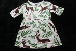UP FOR YOUR CONSIDERATION IS THIS SOFT COTTON DRESS WITH REINDEER AND PINE FERNS. GORGEOUS DRESS. I list for all...