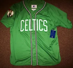 Color of Shirt: GREEN with Sewn CELTICS Lettering & Logos. Polyester Shirt. Sewn Logos on Front, High Quality and very...