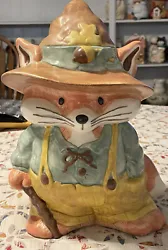 Vintage Fox Cookie Jar. Made in Mexico. Fox has a walking stick