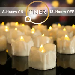 QTY: 12PCS. Batteries included : CR2032 12pcs. 12pcs LED Flickering Tealight Battery Operated. Battery Operated Candles...