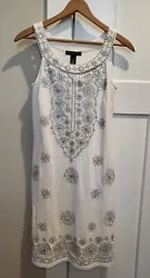 Inc International Concepts Embroidered Sequins White Dress S.