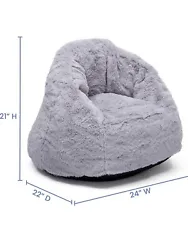 Children Fluffy Chair, Toddler Size (for Kids Up to 6 Years Old), Grey.
