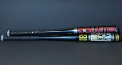 Easton Baseball bats.  Black & Red one has some wear in the handle and some scuff marks.  Black & Gold one is in...