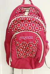 JANSPORT Pink Large Backpack w tablet pouch Pink Circles. Tablet pouch is semi-attached and leaves room to easily put...