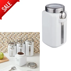 Keep essential baking supplies and treats within convenient reach with this4-Piece Canister Set, Arctic White. It is...
