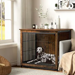 Awesome furniture style kennel with an end table on the top for storing plants and dog supplies in place. Designed...