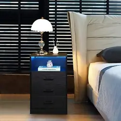 【RGB 20 color LED light】:Are you looking for a nightstand that could brighten up your room?. Look no further! The...