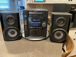 This sale is for a vintage, 1990s era, Sony, HCD RG20 , cd, dual cassette am/fm radio stereo system with matching Sony...