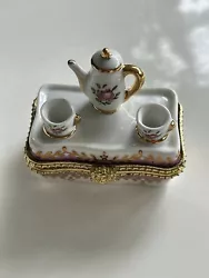 Siu Ming Tea Cup Porcelain Trinket Jewelry Box.