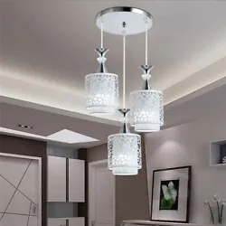 Irradiation area: 3-5m². Modern 3-Head Ceiling Hanging Light Pendant Lamp Chandelier Fixture Dining Room. Adjustable...