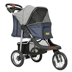 Luxury Jogger Pet Stroller with Air Ride Tires, Link Brake and One Hand Folding System. As well as a extra large...