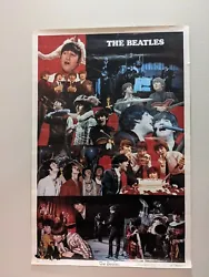 THE BEATLES 1960s Concert & Pose Collage Poster 1976 Dargis McCartney. This is worn has pin holes blemishes very small...