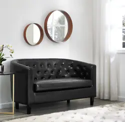 Solid wood legs, detailed stitching and a tub barrel Chesterfield design. With a signature diamond button tufting and...