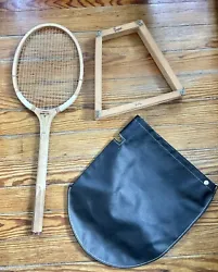 Vintage Wooden Tennis Racquet Dakota Laminated Wooden Press MDCO Bag Pakistan. “R” on bottom of handle. Grip is...