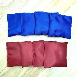 Lot of 8 replacement beanbags blue red 3” corn hole bean bag toss. Excellent condition