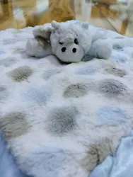 Little Giraffe Cow Security Blanket Lovey Polka Dot Gray Plush Blue Satin Edge. Great condition! Super soft. Used as...
