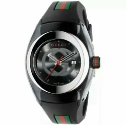 MODEL: YA137101. -Dial window material type:Mineral. -Black dial with markers. -Band Material:Rubber. Watch...
