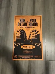 Bob Dylan Paul Simon World Arena June1999 Original Concert Poster Uncirculated. This pister is really cool as its Bob,...