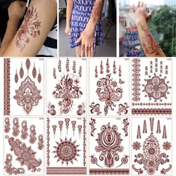 Lace Waterproof Temporary Tattoo Henna Sticker Fake Tattoo Body Hand Arm. Attached to the chest, face, neck, thigh,...